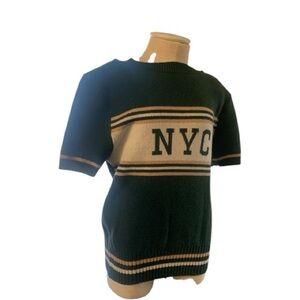 Green and Cream NYC Sweater